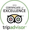 TripAdvisor Certificate of Excellence in 2016